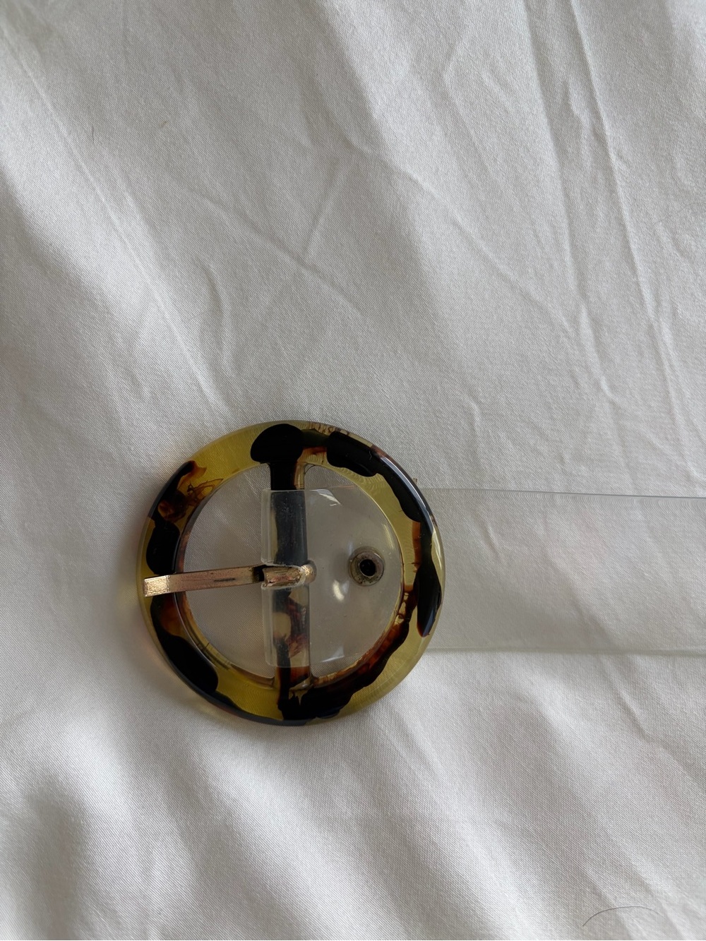 Nasty Gal Clear Transparent Belt with Tortoiseshell Buckle - Picture 2 of 2